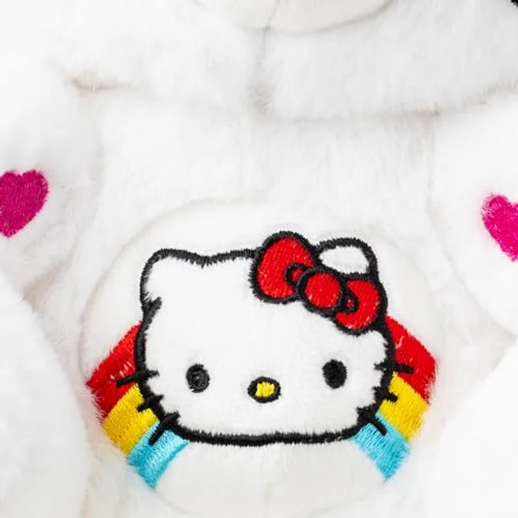 Hello Kitty Care Bears, 25 cm Plüsch-Teddybären 2er Set mit detailliertem Belly Badge-Design – Bild 5