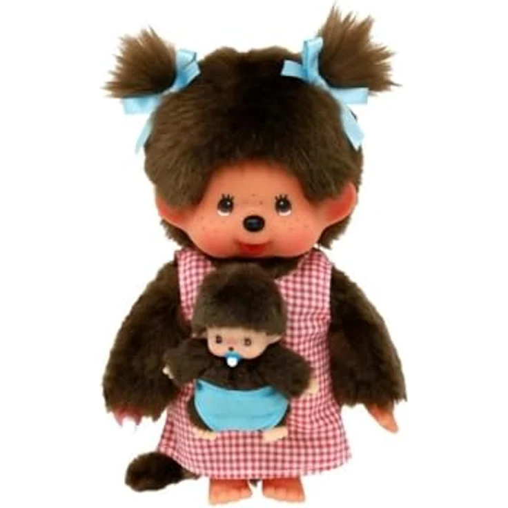 BANDAI Monchhichi Mama & Baby Plüschtier, 20 cm, kultiges Kuscheltier aus den 80ern für Kinder und Erwachsene - SE243921 – Bild 4