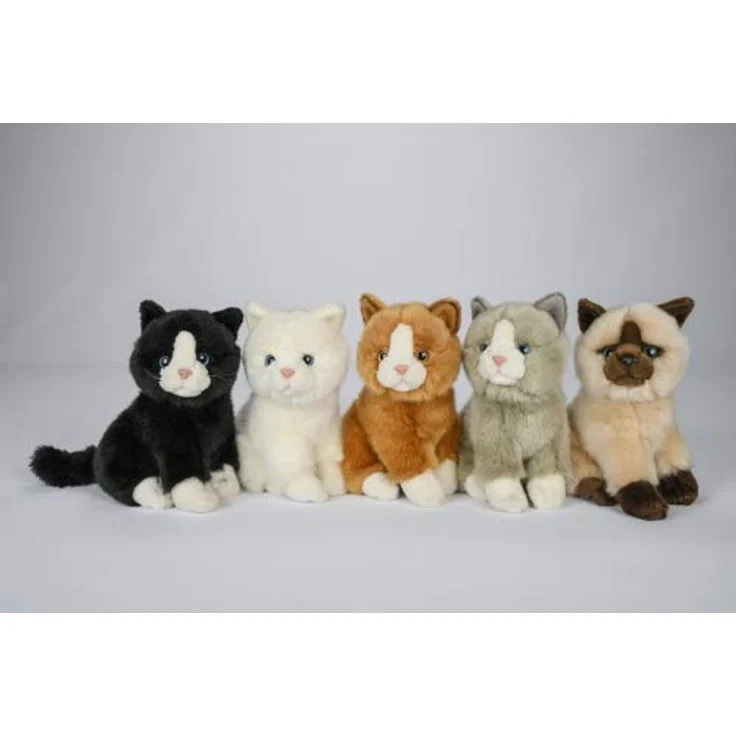 Uni-Toys Kuscheltier Katze Lilly sitzend grau weiß 30 cm Plüschtier - kuschelweicher Plüsch, hochwertige Qualität – Bild 4