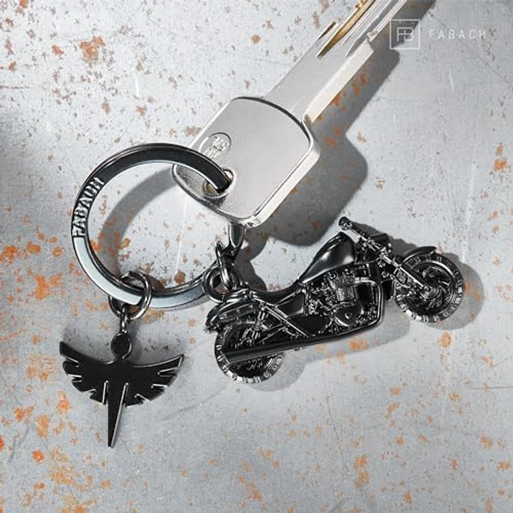 FABACH Motorrad Schlüsselanhänger mit Schutzengel - Geschenk Engel Schlüsselanhänger für Motorradfahrer - Geschenke Motorrad Schlüsselanhänger Glücksbringer Fahr vorsichtig – Bild 5
