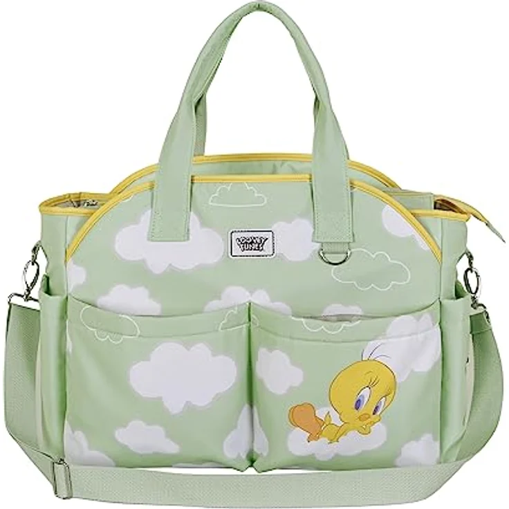 Karactermania Wickeltasche Looney Tunes Tweety, große Babytasche mit flüssigkeitsabweisendem Außenmaterial, verstellbarem Schultergurt und 5 Innentaschen für optimale Organisation – Bild 3