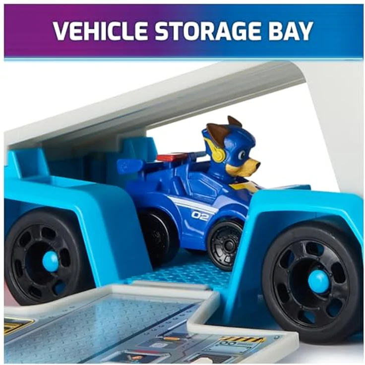 Spin Master Paw Patrol The Movie Pup Squad Paw Patroller, Fahrzeug-Spielset mit umwandelbarem Hauptquartier und Chase Pup Squad Racer, 25 cm lång, geeignet für Kinder ab 3 Jahren – Bild 9