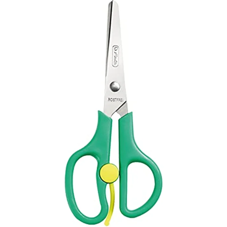 Herlitz Bastelschere 13cm, runde Schere mit Zentimeterskala und abgerundeter Spitze, türkis – Bild 1