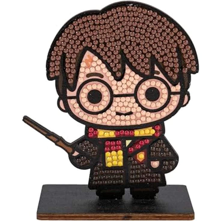 CRYSTAL ART Harry Potter Holzfigur zum Diamantieren, Komplettset mit Strasssteinen, 11 cm – Bild 1