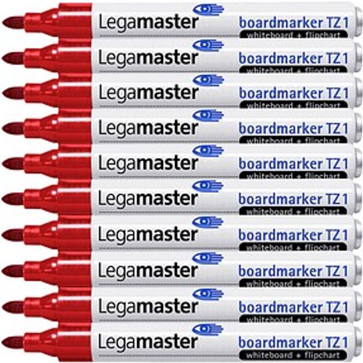 Legamaster TZ 1 Whiteboard-Marker rot, 1,5 - 3,0 mm, 10 St., geruchsarm und nachfüllbar