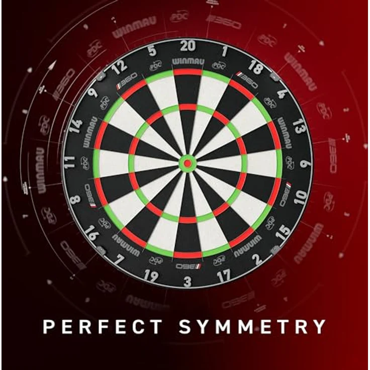 Winmau Dartboard / Dartscheibe "Blade 6 TC 360°", Professionelles Steeldartboard mit Triple Core Technologie und Rota Lock-System – Bild 3