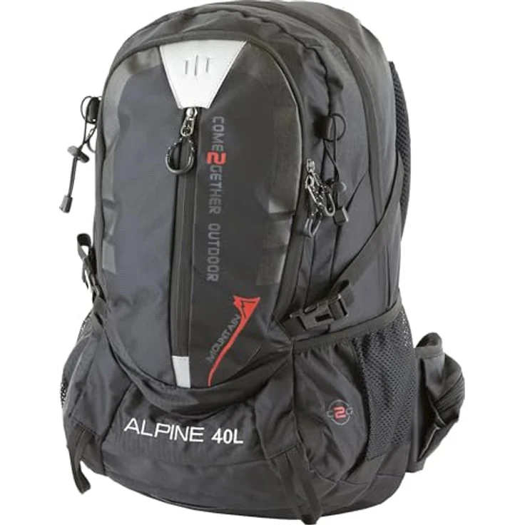 NOWI Wanderrucksack 40L, Outdoor-Rucksack mit Regenhülle, ergonomisch, in Blau, Pink, Limette, Navy, Olive und Schwarz – Bild 1