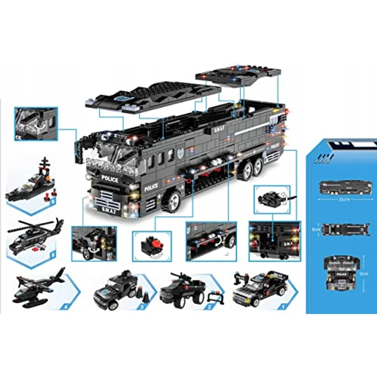 COIL Klemmblöcke Bauklötze, Polizei Kinderspielzeug, Konstruktionsspielzeugsets, Kunststoffklötze, kompatibel mit allen wichtigen Marken – Bild 2