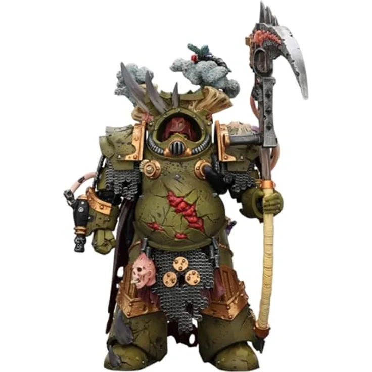 Joy Toy Warhammer 40k Actionfigur 1/18 Death Guard Deathshroud Terminator 1, 14 cm mit Manreaper und Plaguespurter Gauntlet, detailreich und beweglich