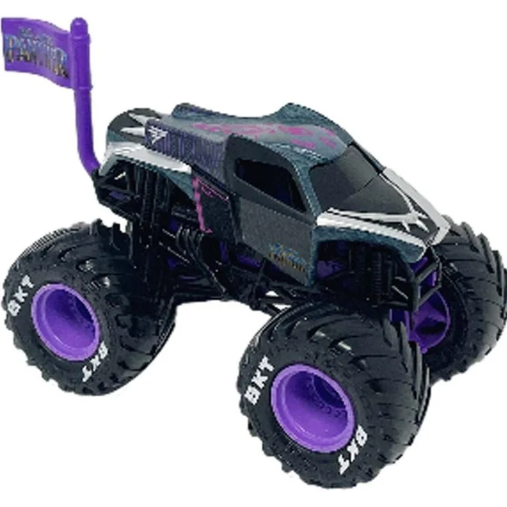 Monster Jam 1:64 Marvel Single - Black Panther, Spielzeugauto im Marvel-Design