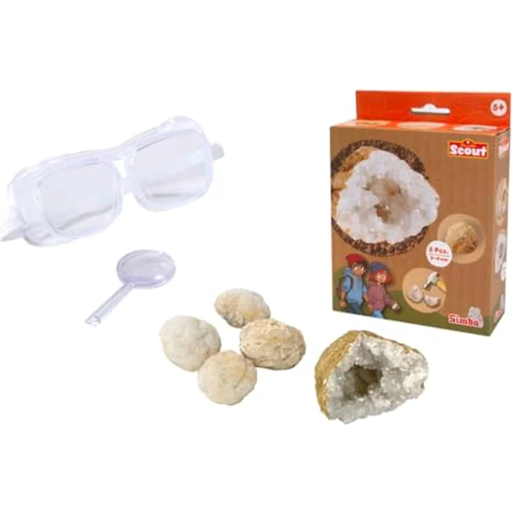 SIMBA Kreativset Scout Geoden, 5-tlg. Set mit 5 echten Geoden und Entdeckerzubehör – Bild 2