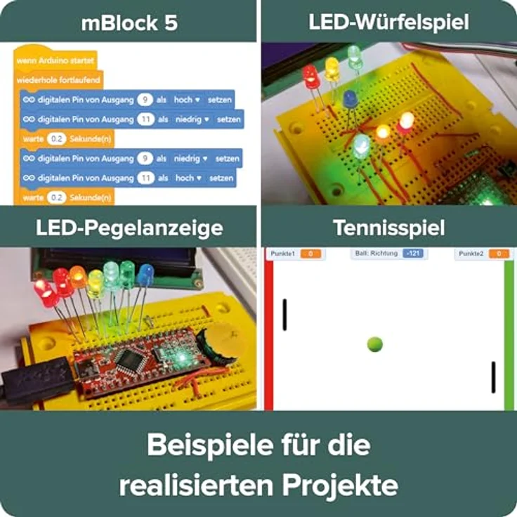 FRANZIS 671936 - Mach`s einfach - Maker Kit für Arduino Perfekt für Einsteiger, Weiß, inklusive Arduino-kompatiblem Nano-Board und mBlock 5 Programmierung – Bild 7