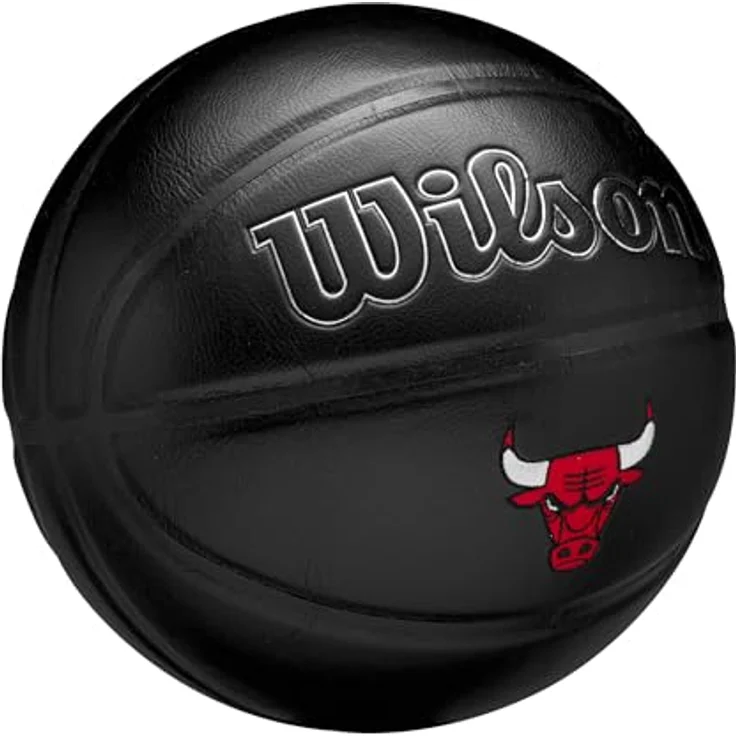 Wilson Chicago Bulls NBA Basketball, Lederverbundstoff, gesticktes Mannschaftswappen, Indoor-Basketball – Bild 2