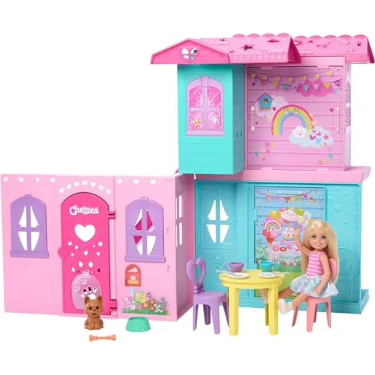 Barbie Puppenhaus Pop-Up-Haus Chelsea, mehr als fünf Spielbereiche mit Zubehör, bunt – Bild 5