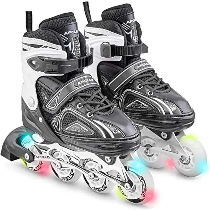 Apollo Super Blades X Pro, größenverstellbare LED Inline-Skates, Größe M (35-38) – Bild 1