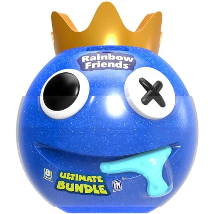 Rainbow Friends - Blue Ultimate Head Bundle, 8 Sammelfiguren und Spardose, Exklusive Serie 1 – Bild 1