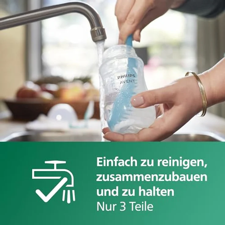 Philips Avent Babyflasche Natural Response aus Glas – Babyflasche, 240 ml, BPA-frei, für Neugeborene ab 1 Monat (Modell SCY933/01) – Bild 10
