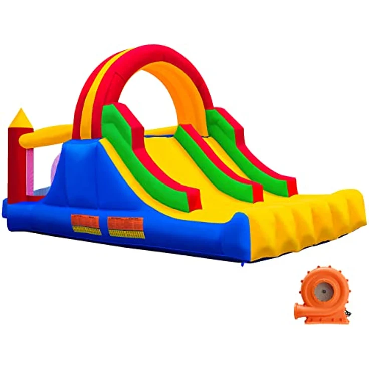 Ballsea Hüpfburg mit Gebläse, aufblasbare Spielburg für Kinder von 3 bis 10 Jahren, Indoor & Outdoor, extra dickes Sprungtuch (488 x 223 x 220 cm) – Bild 1