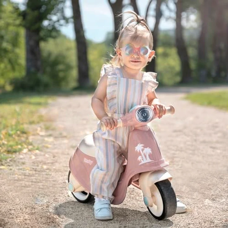 Smoby Scooter Pink, Laufrad mit mechanischem Zündschlüssel, Lenkblockierung und Flüsterrädern, für Kinder ab 18 Monaten – Bild 3