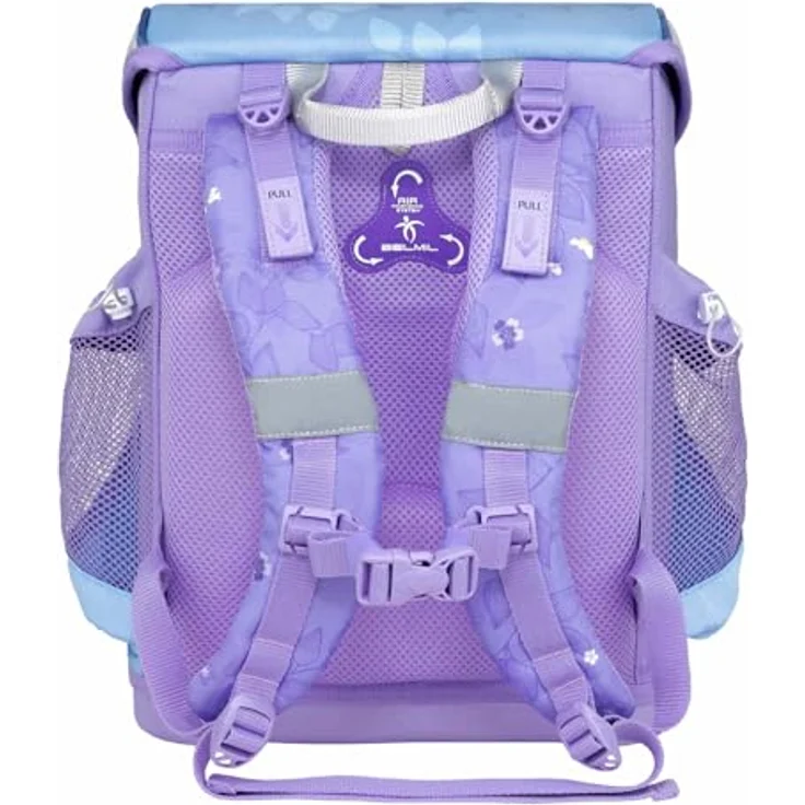 Belmil Mini-Fit Schulranzen Set 4 -teilig (405-33/AG/S) (Purple Blue Butterfly), Ergonomisches Schulranzen-Set für die Grundschule 1. - 2. Klasse, leicht und wasserdicht, mit reflektierenden Elementen – Bild 5