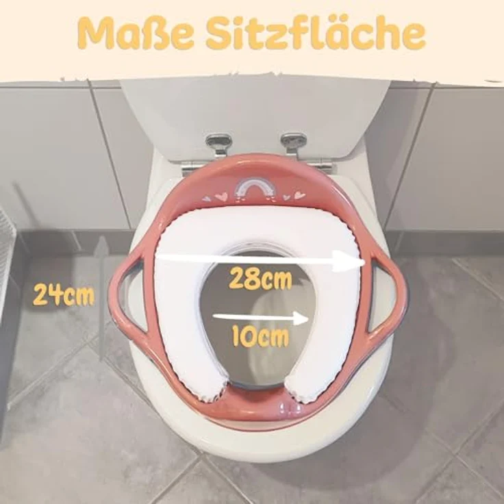 Babykajo Kinder Toilettensitz, abwaschbare Sitzpolsterung mit Griffen, Anti-Rutsch Beschichtung, geeignet für Kinder ab 2 Jahren – Bild 3
