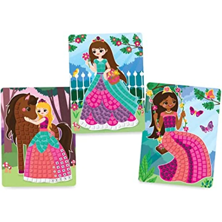 Sticky Mosaics ORB Travel Pack Prinzessin Mosaik Klebebilder Reisespiele Kinder Bastelset Geschenke für Mädchen & Jungen, Moosgummi Aufkleber Beschäftigung Geschenkideen Deko basteln ab 4 Jahre – Bild 3