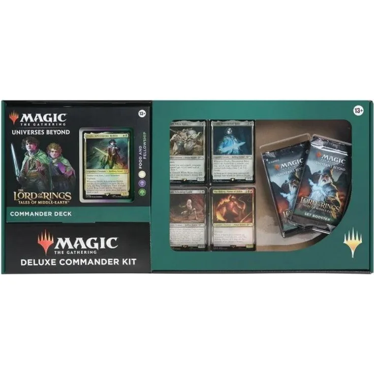 Magic The Gathering Deluxe Commander Kit "Food and Fellowship", Sammelkartenspiel-Set mit 4 Foil-Promokarten und 2 Set Boostern