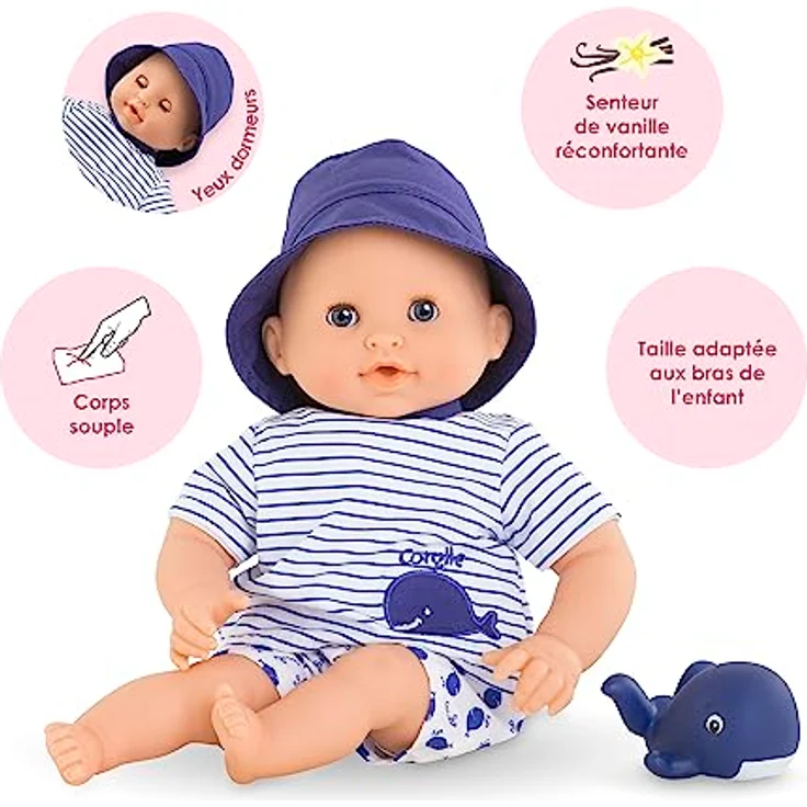 Corolle - Meine erste Puppe, Babybadezimmer, 30 cm, ab 18 Monaten, mit Badespielzeug Wal, 9000100670 – Bild 2