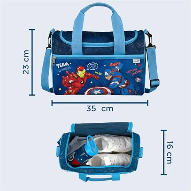 Scooli Sporttasche Avengers, 35 cm, blau, 100% Polyester, für Kinder – Bild 3