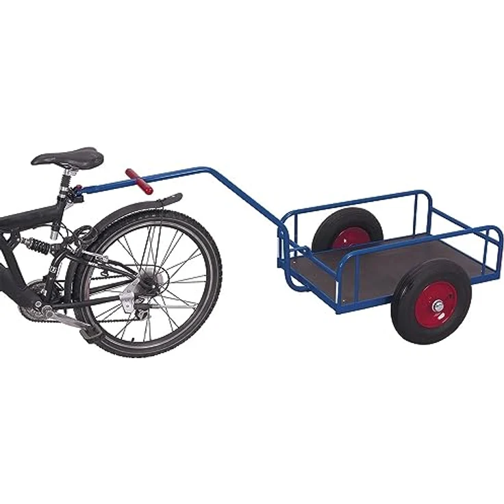 VARIOFIT Variofit Fahrradanhänger ohne Bordwand, Ladefläche 790x435 mm, Traglast 200 kg, enzianblau – Bild 2