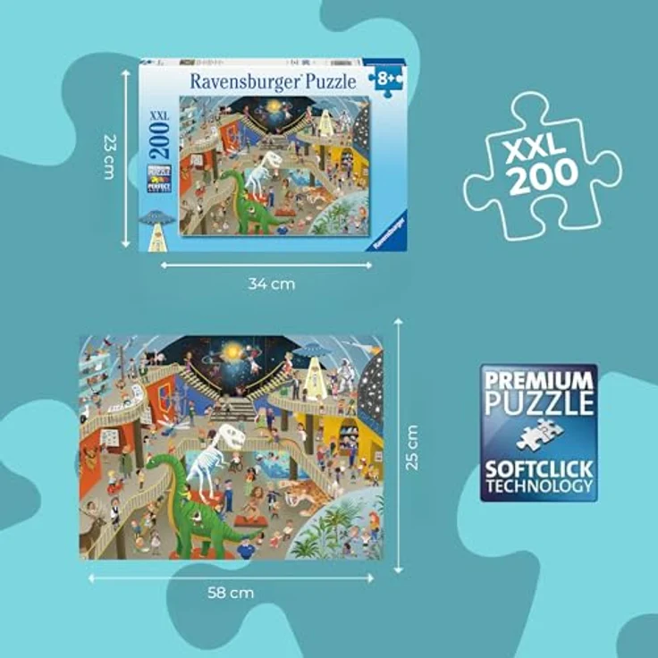 Ravensburger Kinderpuzzle 12004053 Im Naturkundemuseum, 200 Teile im XXL-Format für Kinder ab 8 Jahren, fördert Motorik und Konzentration – Bild 3