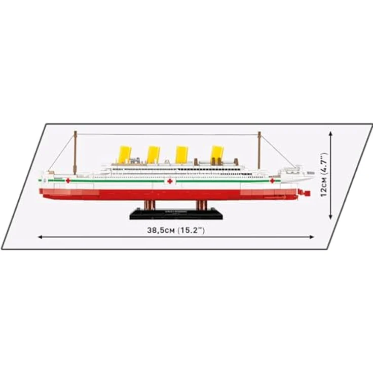 Cobi HC H.M.H.S. Britannic, Klemmbausteinmodell im Maßstab 1:700, 636 Teile mit detailliertem Präsentationsständer – Bild 3