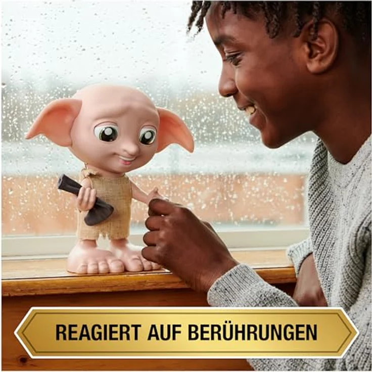 Wizarding World Harry Potter - Interaktiver Dobby Hauself Puppe mit über 30 Geräuschen, Sätzen und Bewegungen, Deutsch-Italenisch, Spielzeug für Kinder ab 6 Jahren, Fanartikel – Bild 5