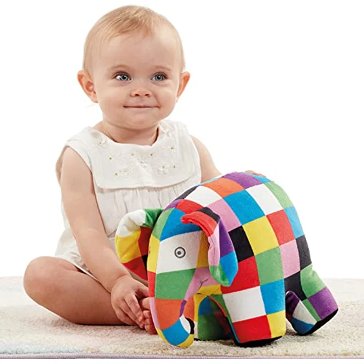 Rainbow Designs Elmer („Elmar“) der Elefant, 20cm, Super Soft Plüschstofftier in bunten Farben für Kleinkinder und Babys – Bild 5
