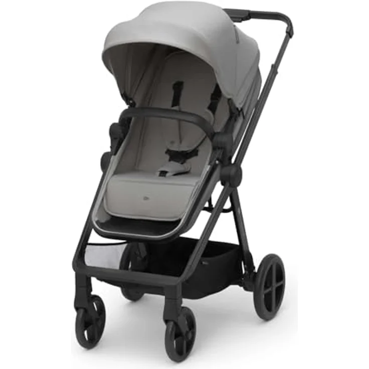 KinderKraft Newly 4in1, leichter Kombikinderwagen bis 22 kg mit Buggy-Funktion, Stoffsitz, Mink Pro i-Size Kindersitz und Zubehör – Bild 4
