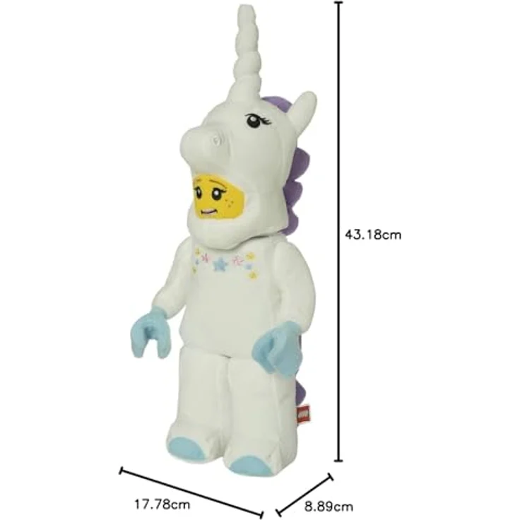 Manhattan Toy 335500 Unicorn Girl Lego Iconic Plüsch Minifigur Charakter, Multicolour, 43. 18cm – Bild 6