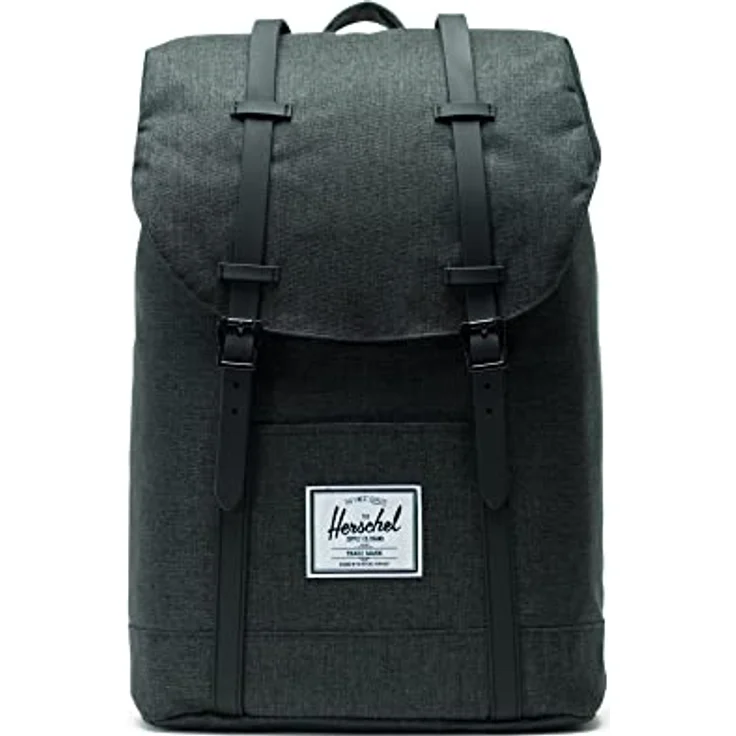 Herschel Retreat Backpack Laptop Rucksack Trekkingrucksack 10066 Black Crosshatch/Black – Bild 2