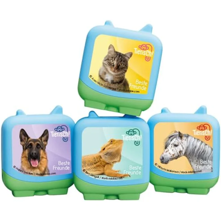 BOXINE Clever Tonie 4er Set - Tierisch! mit Abenteuern zu Haustieren, inklusive einzigartige Exoten, hechelnde Hunde, kuschelige Katzen und bunter Bauernhof – Bild 1