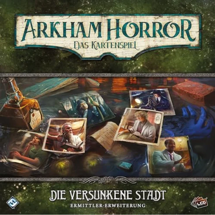 Fantasy Flight Games, Arkham Horror Das Kartenspiel - Die versunkene Stadt, Ermittler-Erweiterung, Kartenspiel, 1-4 Spieler, 45 Minuten, Deutsch – Bild 2