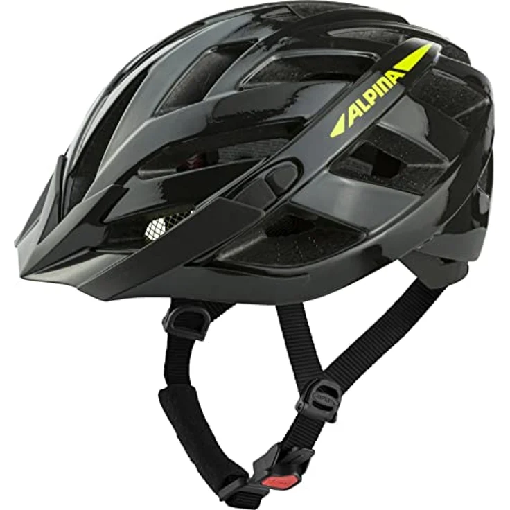 ALPINA PANOMA 2.0 - Optimal Anpassbarer, Belüfteter City & Touren Fahrradhelm Mit Fliegennetz & Nachrüstbarem LED Für Erwachsene, black-neon yellow gloss, 56-59 cm – Bild 1