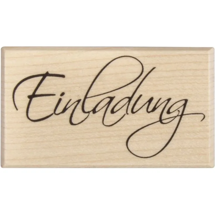 Rayher Stempel Stempel Holz Einladung 4x7cm, Präziser Einladungsstempel aus Holz