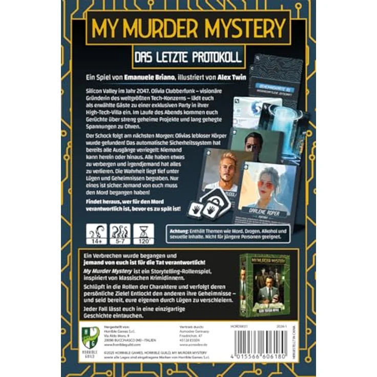 Horrible Games My Murder Mystery: Das letzte Protokoll, Partyspiel für 5-7 Spieler, ab 14 Jahren, Deutsch – Bild 4