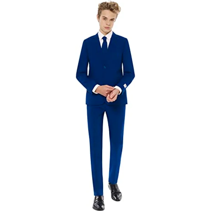 OppoSuits Dunkelblauer Konfirmationsanzug für Jungen, Slim-fit, inkl. Clip-Kravatte, Größe 146-152 – Bild 1