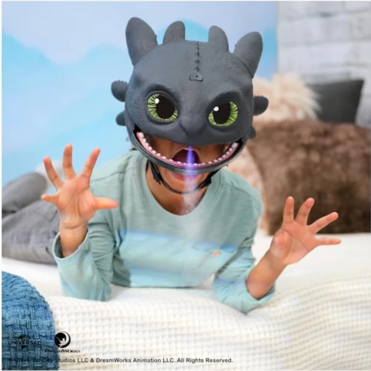 Dreamworks Dragons Interaktive Drachenmaske mit Lichtern und Sounds, inkl. Plasma-Nebel-Funktion – Bild 3