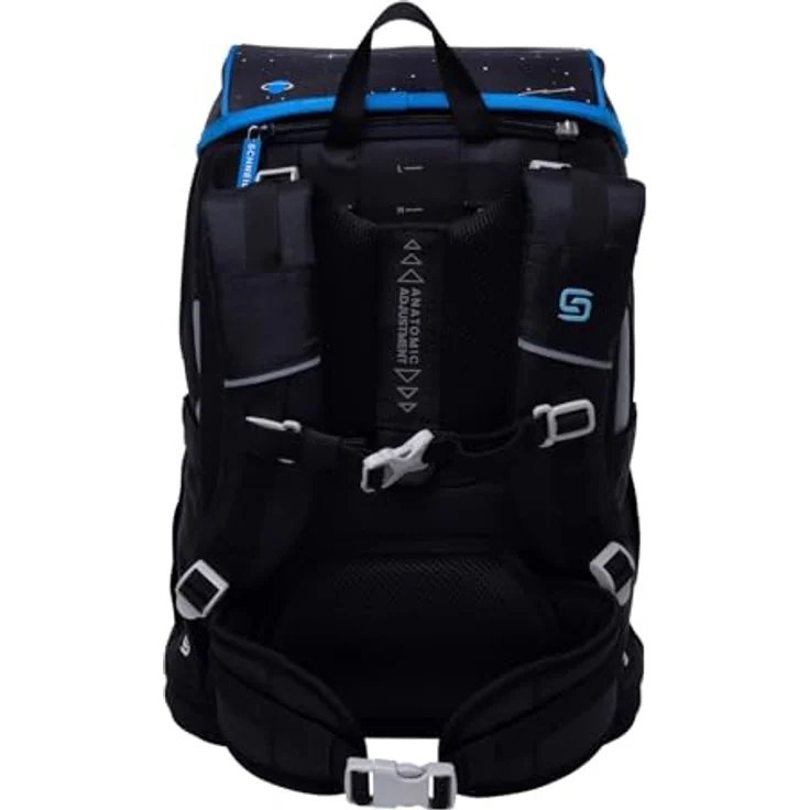 Schneiders Freizeitrucksack Ergoplus 2in1 Schulranzen Set 7-teilig mit 22L Volumen, ergonomisch, schwarz – Bild 4