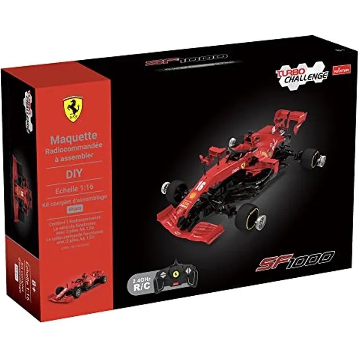 TURBO CHALLENGE - Ferrari SF 1000 - RC Prestige - 095618 - Ferngesteuertes Auto - Rot - 1/16 - Montage-Set - Batterien Nicht enthalten - Kunststoff - Ab 6 Jahren