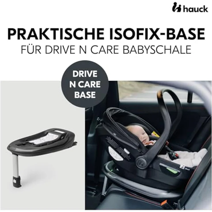 Hauck Isofix-Basisstation für Babyschale Drive N Care Base, Sicherheit ab Geburt bis 12 Monate, schwarz – Bild 2
