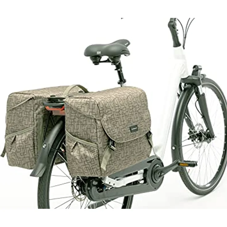 New Looxs Mondi Joy Double MIK Doppeltasche, Ivy Walnut, 38 Liter - Wasserabweisende Kinderfahrradtasche – Bild 3