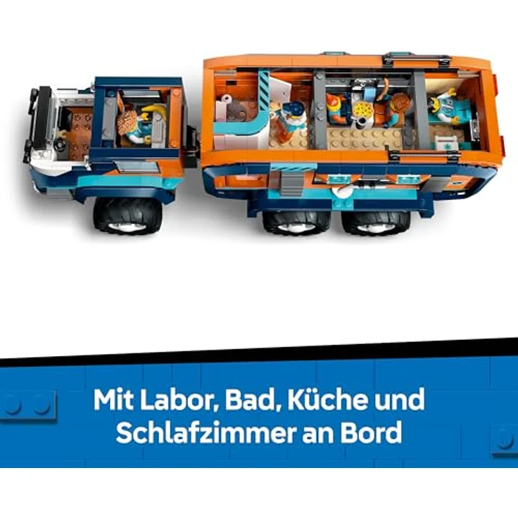LEGO City 60471 Arktis-Truck mit Labor, 6-rädrig, inkl. 5 Mini-Figuren und Schneemobil, Mehrfarbig – Bild 4