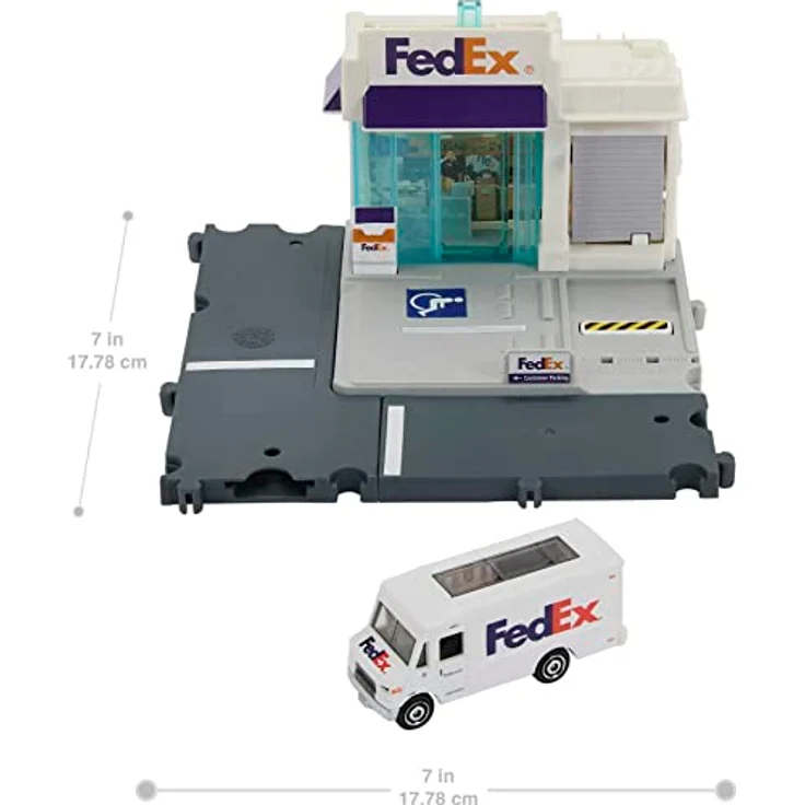 Matchbox MBX FedEx Spielsset, Modellfahrzeug mit detailgetreuen FedEx-Lieferwagen – Bild 2